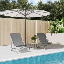 Chaises plage pliantes lot de 2 textil&egrave;ne acier enduit poudre