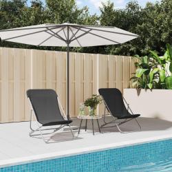 Chaises plage pliantes lot de 2 textil&egrave;ne acier enduit poudre