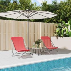 Chaises plage pliantes lot de 2 textil&egrave;ne acier enduit poudre