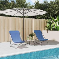 Chaises plage pliantes lot de 2 textil&egrave;ne acier enduit poudre