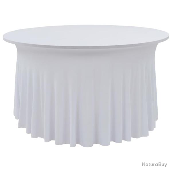 Nappes �lastiques de table avec jupon 2 pcs 180x74 cm Blanc