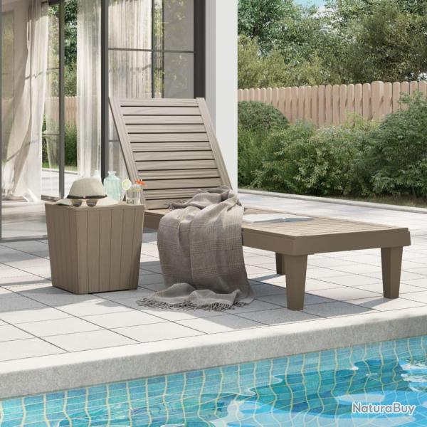 Chaise longue marron clair 155x58x83 cm polypropyl�ne