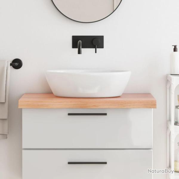 Comptoir de salle de bain marron 80x50x(2-6) cm bois trait�