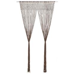 Rideau en macram&eacute; Taupe 140x240 cm Coton alsavelo