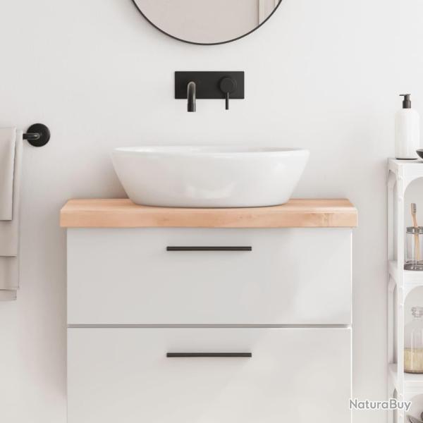 Comptoir de salle de bain 80x30x(2-6) cm bois massif non trait�