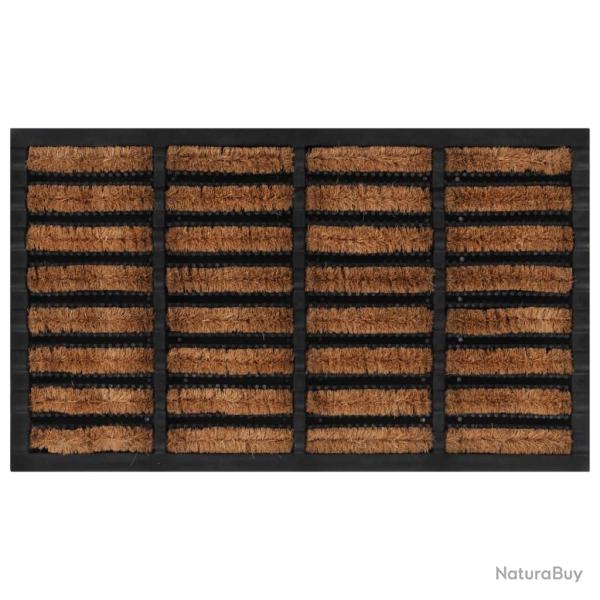 Paillasson rectangulaire 45x75 cm caoutchouc et fibre de coco alsavelo