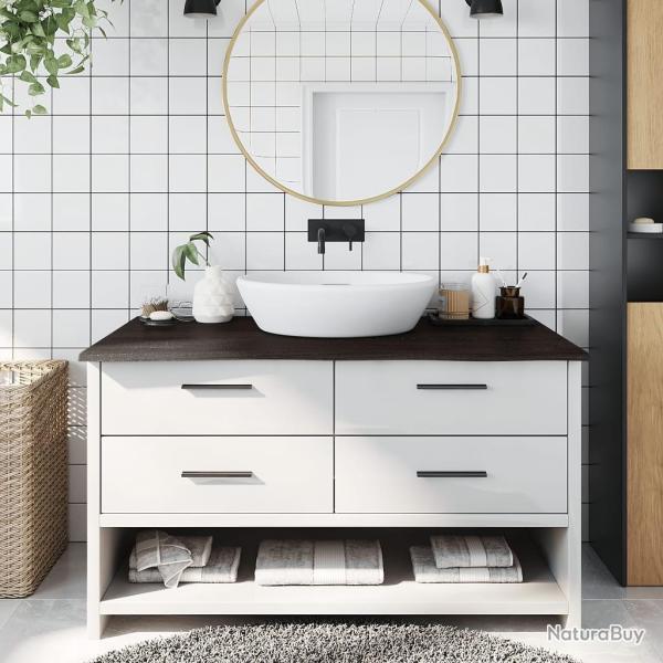 Comptoir de salle de bain marron fonc� 100x60x2 cm bois trait�