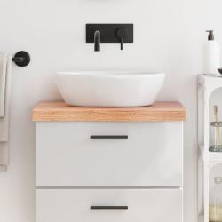 Comptoir de salle de bain marron 60x30x(2-6) cm bois trait&eacute;