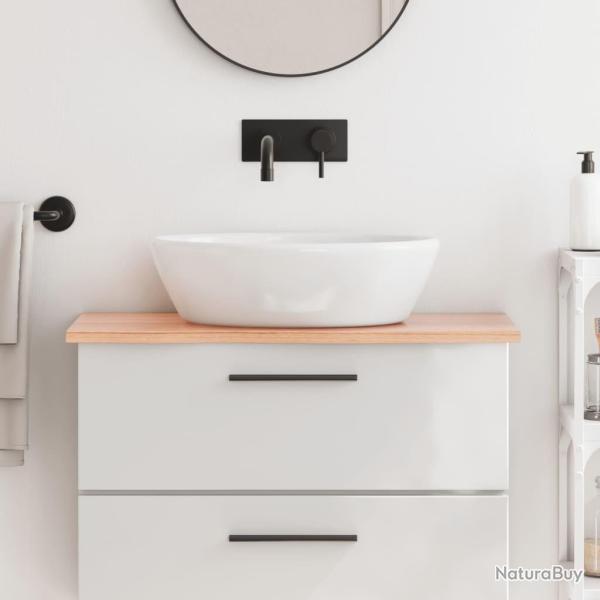 Comptoir de salle de bain marron clair 80x40x2 cm bois trait�