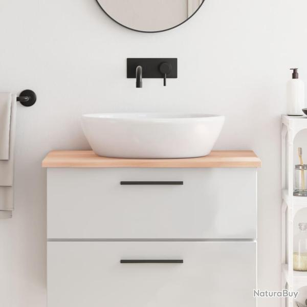 Comptoir de salle de bain 80x60x2 cm bois massif non trait�