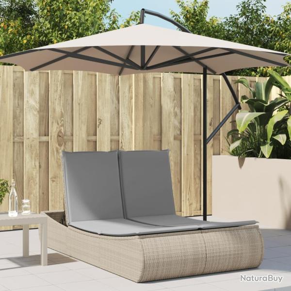 Chaise longue double avec coussins beige r�sine tress�e