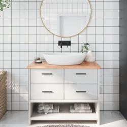 Comptoir de salle de bain marron clair 100x40x2 cm bois trait&eacute;