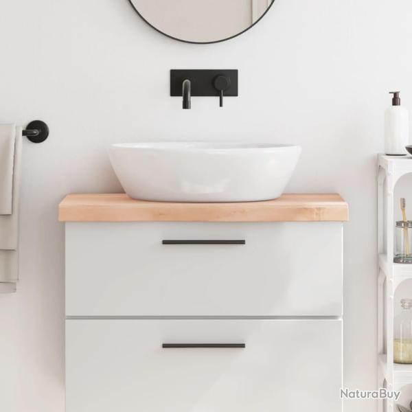Comptoir de salle de bain 80x40x(2-6) cm bois massif non trait�