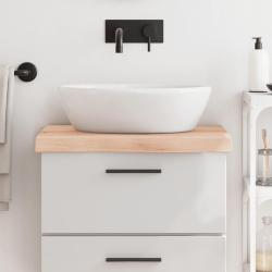 Comptoir de salle de bain 60x50x(2-6) cm bois massif non trait&eacute;