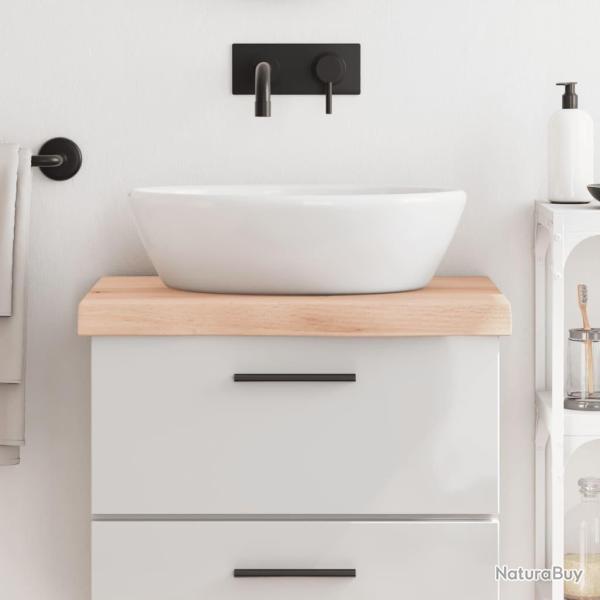 Comptoir de salle de bain 60x50x(2-6) cm bois massif non trait�