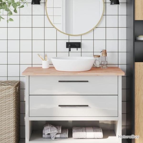 Comptoir de salle de bain 100x50x2,5 cm bois massif de h�tre