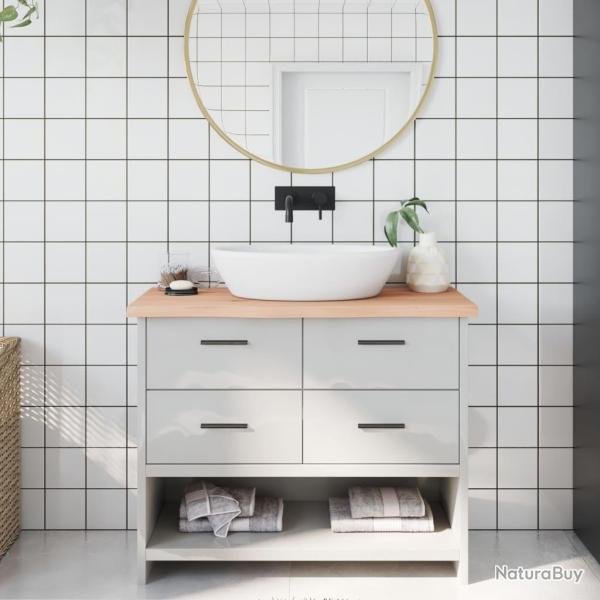 Comptoir de salle de bain 100x30x(2-4)cm bois massif non trait�