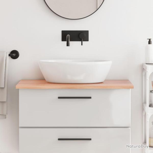 Comptoir de salle de bain marron clair 80x50x2 cm bois trait�