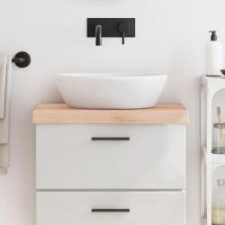 Comptoir de salle de bain 60x40x(2-6) cm bois massif non trait&eacute;
