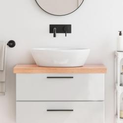 Comptoir de salle de bain marron 80x30x(2-6) cm bois trait&eacute;