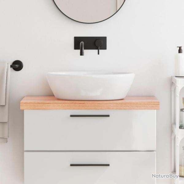 Comptoir de salle de bain marron 80x30x(2-6) cm bois trait�