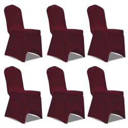 Housse bordeaux extensible pour chaise 6 pi&egrave;ces alsavelo