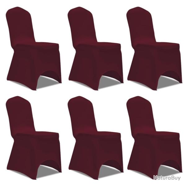 Housse bordeaux extensible pour chaise 6 pi�ces alsavelo