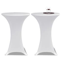 Housse de table &Oslash; 70 cm Blanc extensible 2 pcs alsavelo