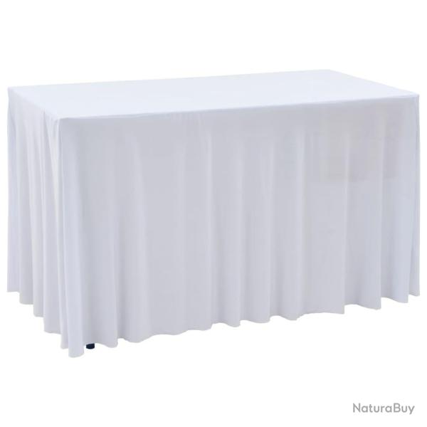 Nappes �lastiques de table avec jupon 2 pcs 120x60,5x74cm Blanc