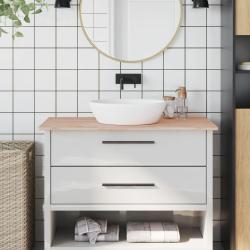 Comptoir de salle de bain 100x50x1,5 cm bois massif de h&ecirc;tre