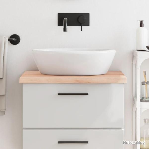 Comptoir de salle de bain 60x60x(2-4) cm bois massif non trait�