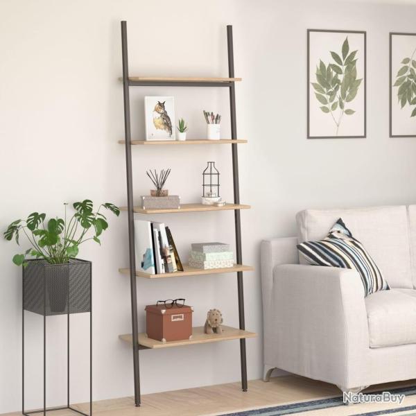 �tag�re inclin�e � 5 niveaux Marron clair et noir 64x34x185,5cm alsavelo