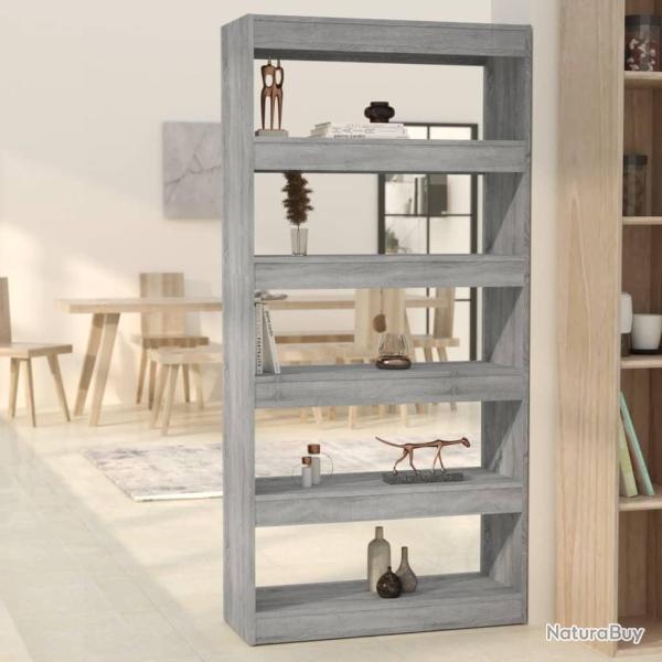 Biblioth�que/S�parateur de pi�ce Sonoma gris Bois d'ing�nierie alsavelo