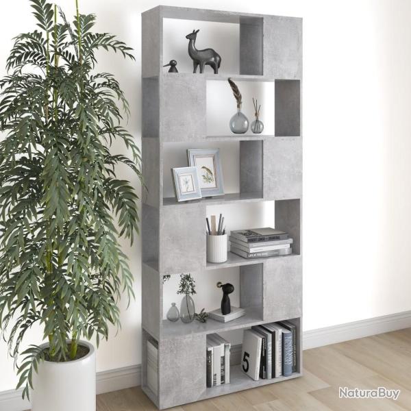Biblioth�que/S�parateur de pi�ce Gris b�ton Bois d'ing�nierie alsavelo