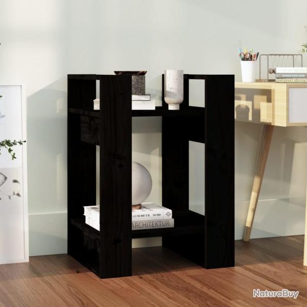 Biblioth�que/S�parateur de pi�ce Noir 41x35x57 cm Pin massif alsavelo