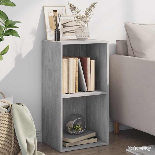 Biblioth�que � 2 niveaux gris b�ton bois d'ing�nierie alsavelo