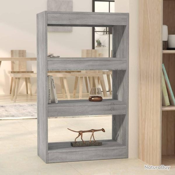 Biblioth�que/S�parateur de pi�ce Sonoma gris Bois d'ing�nierie alsavelo