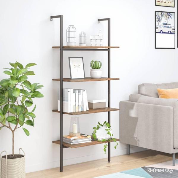 �tag�re inclin�e � 4 niveaux Marron fonc� et noir 64x35x152,5cm alsavelo