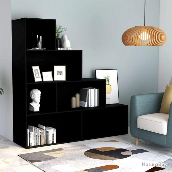 Biblioth�que/S�parateur de pi�ce Noir Bois d'ing�nierie alsavelo