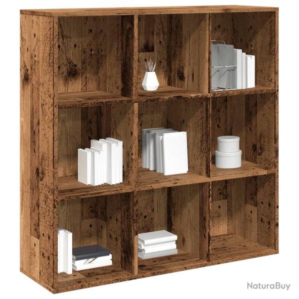 Armoire � livres vieux bois 98x29x97,5 cm alsavelo