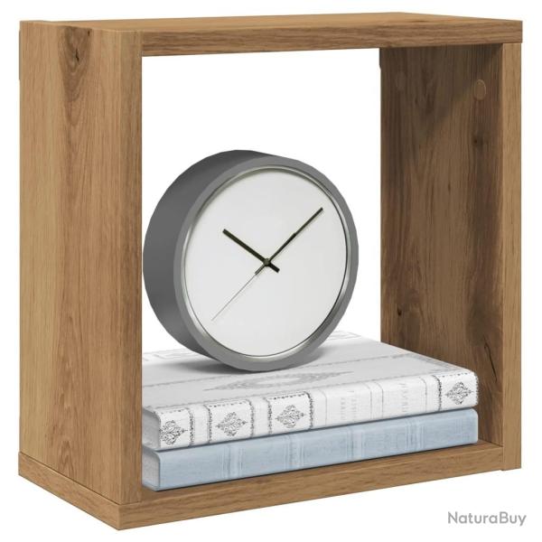 �tag�res cube murales 4 pcs ch�ne artisanal bois d'ing�nierie alsavelo