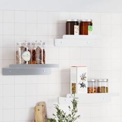 &Eacute;tag&egrave;res murales 3 pcs argent&eacute; acier inoxydable alsavelo