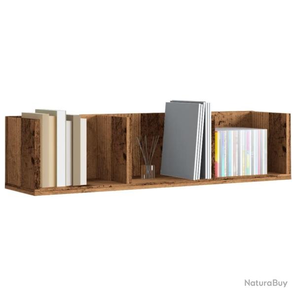 �tag�re murale � CD vieux bois 75x18x18 cm bois d'ing�nierie alsavelo