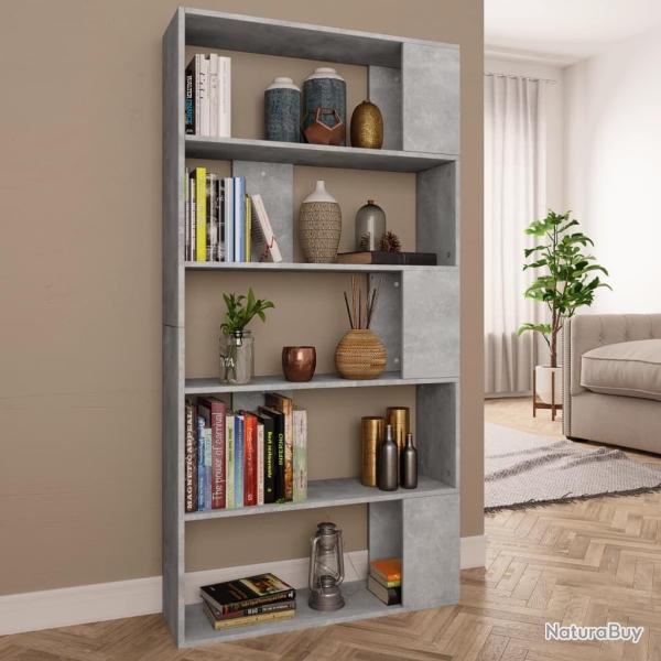 Biblioth�que/S�parateur de pi�ce Gris b�ton Bois d'ing�nierie alsavelo
