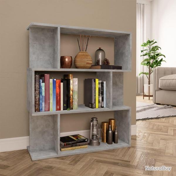 Biblioth�que/S�parateur de pi�ce Gris b�ton Bois d'ing�nierie alsavelo