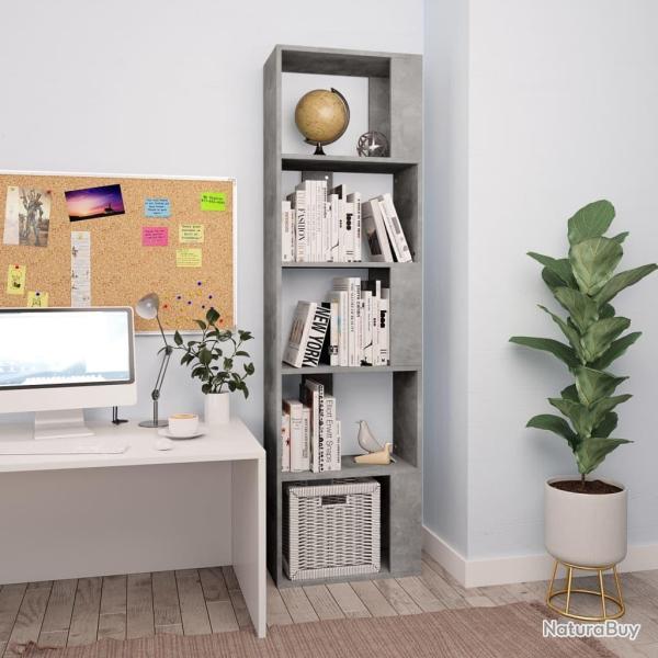 Biblioth�que/S�parateur de pi�ce Gris b�ton Bois d'ing�nierie alsavelo