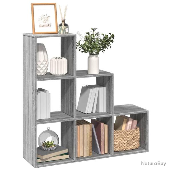 �tag�re s�paratrice de pi�ce � 3 niveaux sonoma gris 99x29x99cm alsavelo