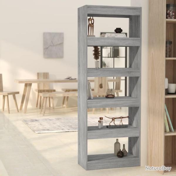 Biblioth�que/S�parateur de pi�ce Sonoma gris Bois d'ing�nierie alsavelo