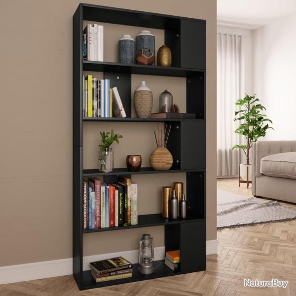 Biblioth�que/S�parateur de pi�ce Noir Bois d'ing�nierie alsavelo