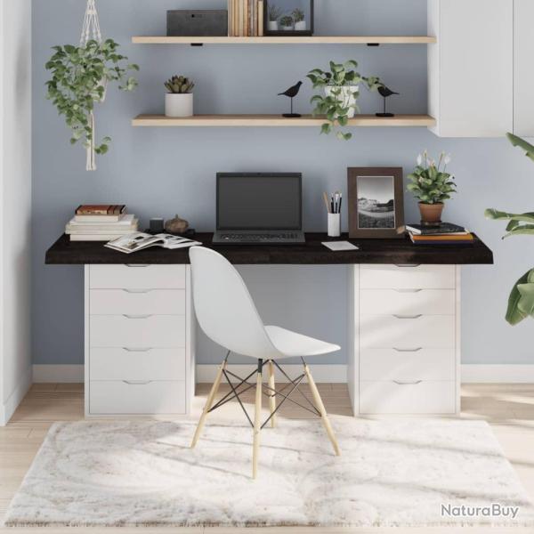 Dessus de table marron fonc� bois ch�ne massif trait� alsavelo